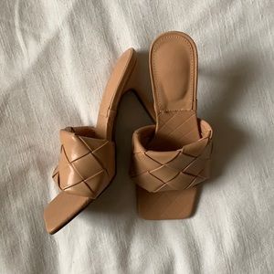 Tan Woven Heels
